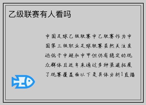乙级联赛有人看吗